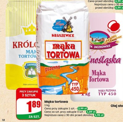 Mąka tortowa różne rodzaje promocja w Dino