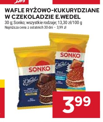 Wafle w czekoladzie gorzkiej wedel Sonko promocja