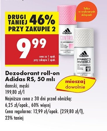 Dezodorant Adidas men pro invisible Adidas cosmetics promocja w Biedronka