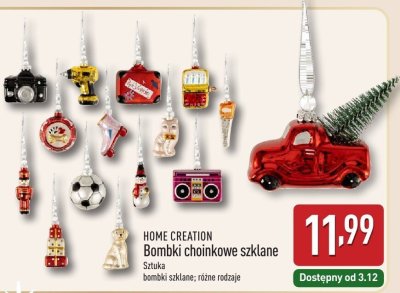 Bombki choinkowe szklane HOME CREATION promocja w Aldi