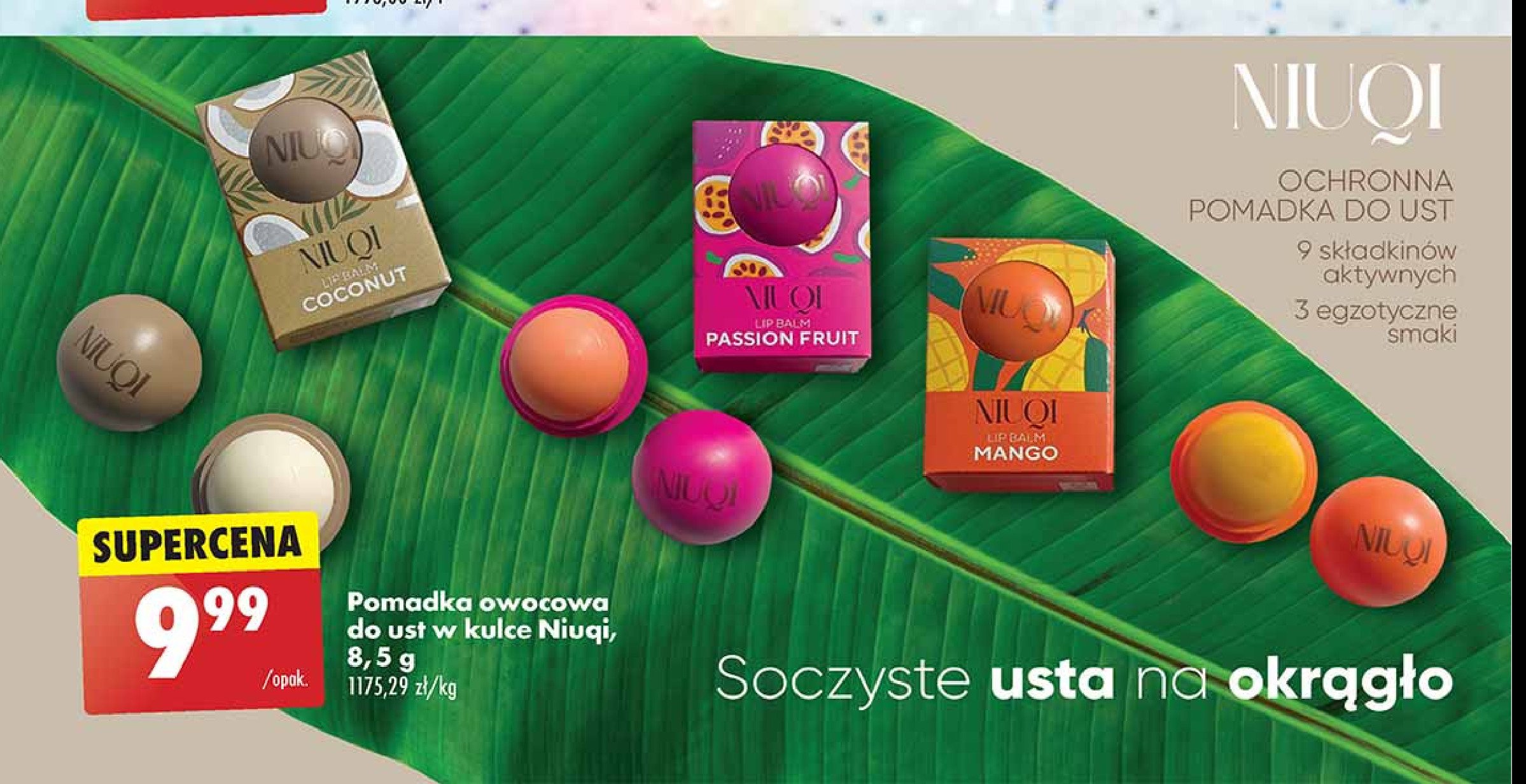 Pomadka do ust w kulce coconut Niuqi promocja