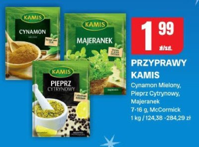 Przyprawy Kamis Cynamon Mielony, Pieprz Cytrynowy, Majeranek promocja w Chorten