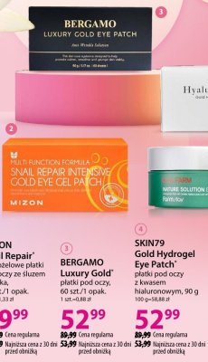 Płatki pod oczy SKIN79 Gold Hydrogel Eye Patch płatki pod oczy z kwasem hialuronowym, 90 g promocja w Hebe