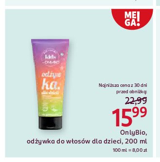 Odżywka do włosów dla dzieci Only bio hair balance Onlybio promocja