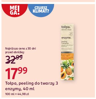 Peeling do twarzy 3 enzymy Tołpa: dermo face, sebio promocja