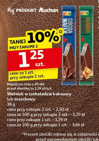 Wafelek w polewie czekoladowej orzechowy Auchan promocja