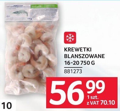 Krewetki blanszowane KREWETKI BLANSZOWANE 16-20 750 g 881273 promocja w Selgros
