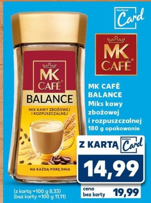Kawa zbożowa i rozpuszczalna MK Café Balance Miks kawy 180 g promocja w Kaufland