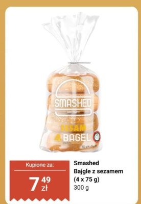 Bajgle z sezamem Smashed (4 x 75 g) promocja w Biedronka