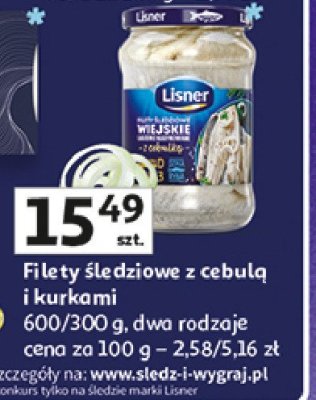 Wiejskie filety śledziowe w oleju z cebulką Lisner promocja