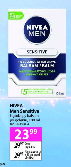 Balsam po goleniu łagodzący Nivea men sensitive promocja