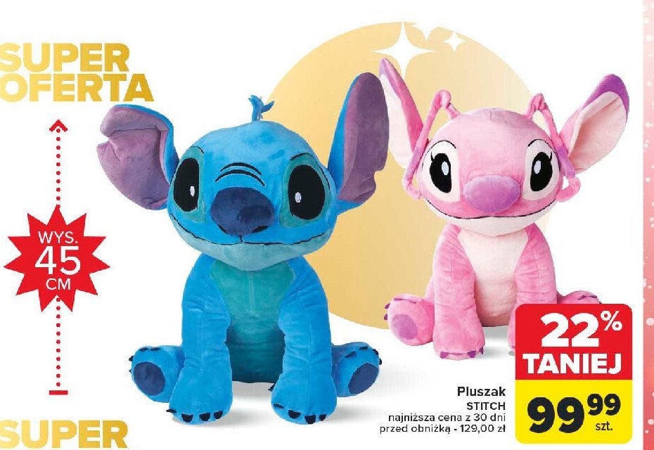 Maskotka stitch 45 cm promocja w Carrefour