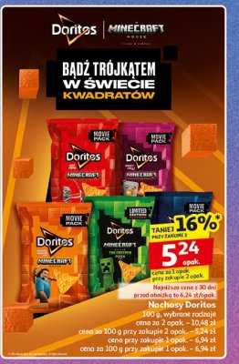 Chipsy kukurydziane minecraft movie o smaku serowym Doritos promocja