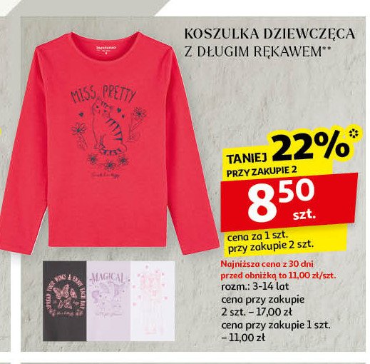 Koszulka dziewczęca z długim rękawem promocja