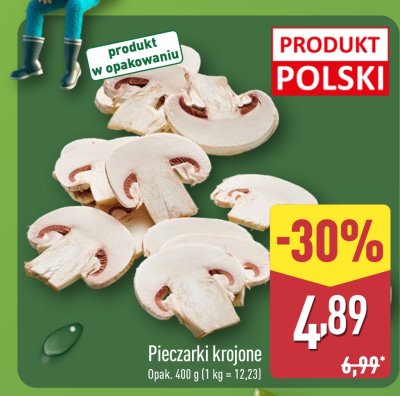 Pieczarki krojone promocja w Aldi