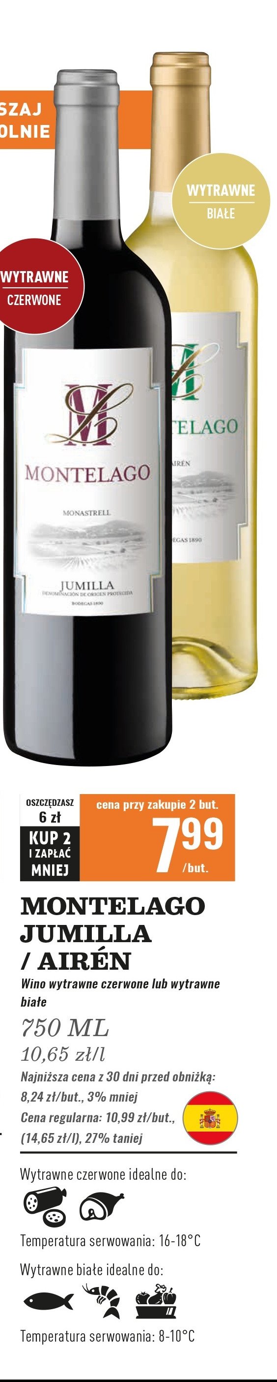 Wino wytrawne MONTELAGO DOP JUMILLA promocja