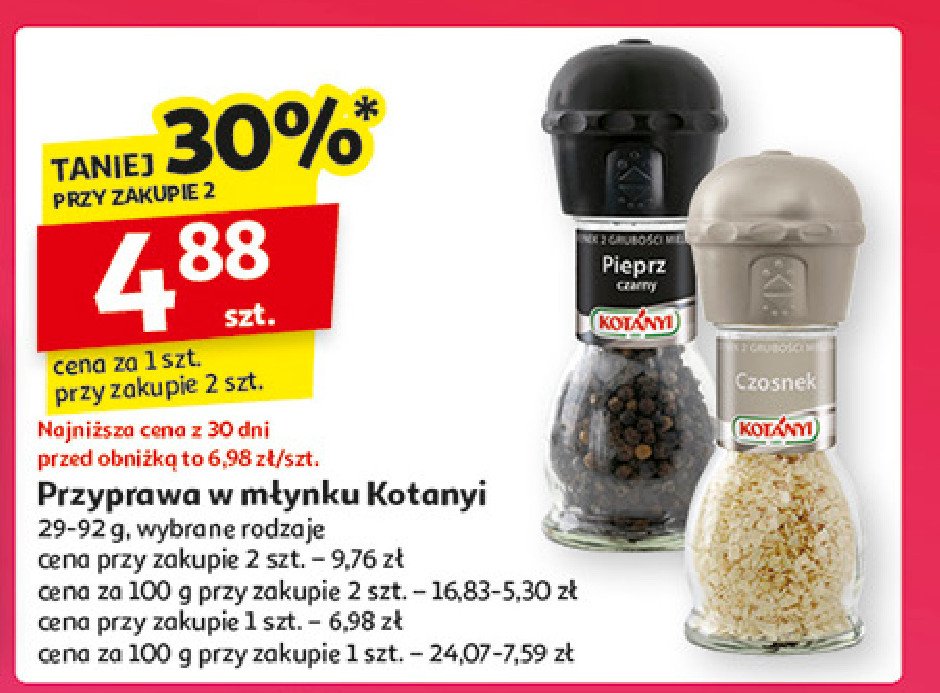 Pieprz czarny młynek Kotanyi promocja w Auchan