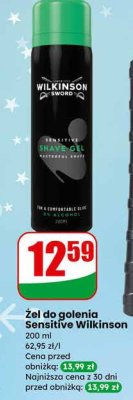 Żel do golenia Sensitive Wilkinson promocja w Dino