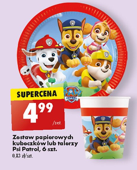 Zestaw papierowych talerzy psi patrol promocja