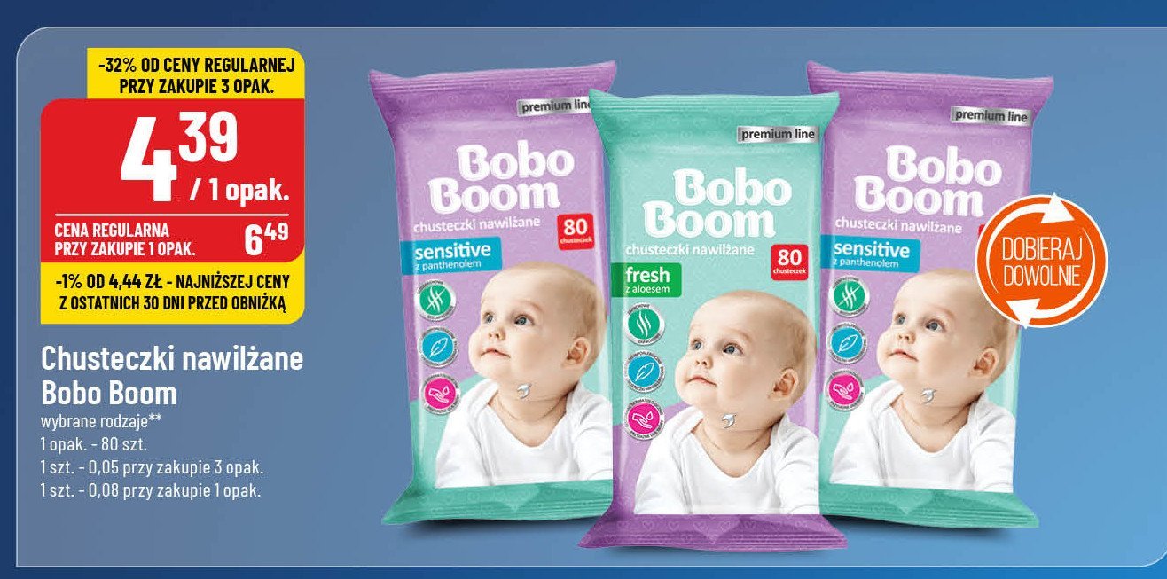 Chusteczki nawilżane dla dzieci fresh z aloesem Bobo boom promocja