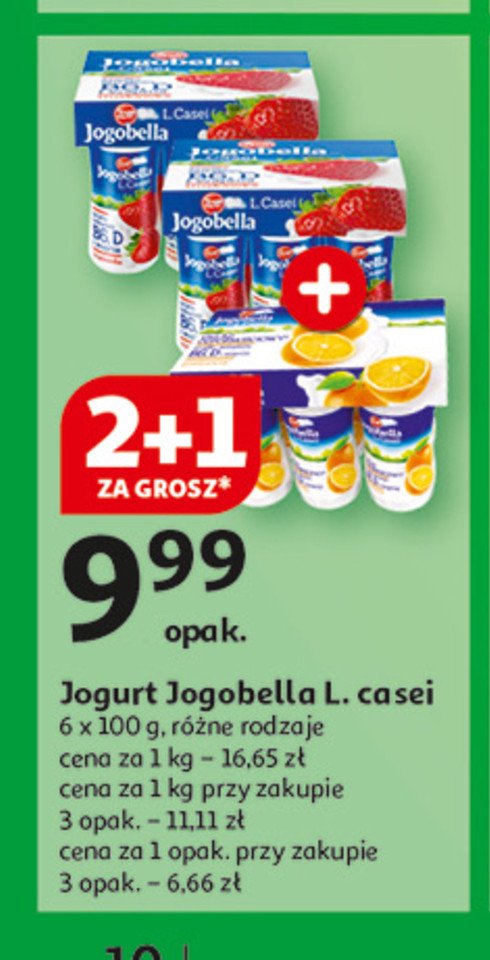 Jogurt pomarańczowy ZOTT JOGOBELLA L. CASEI promocja w Auchan