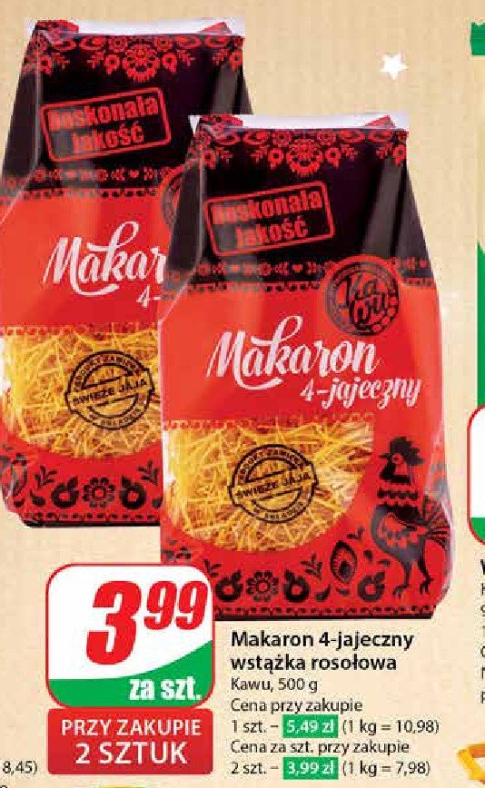 Makaron 4-jajeczny wstążki Kawu promocja