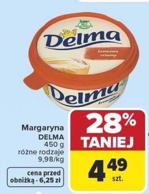 Margaryna DELMA 450 g różne rodzaje promocja w Carrefour Market
