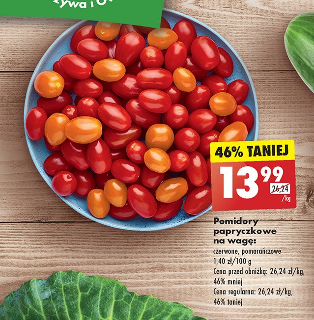 Pomidory papryczkowe czerwone promocja w Biedronka