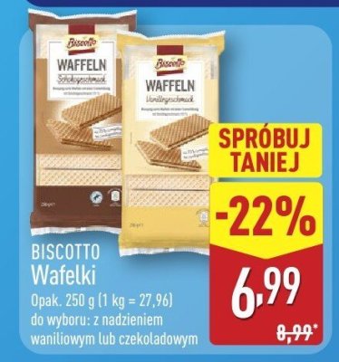 Wafelki z nadzieniem waniliowym promocja w Aldi