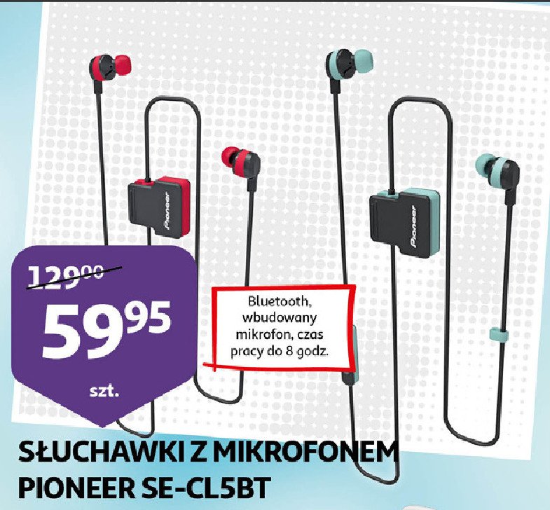 S艂uchawki se-cl5bt zielone Pioneer promocja