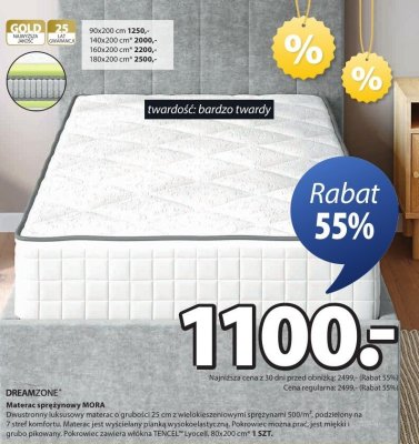 Materac sprężynowy MORA promocja w Jysk