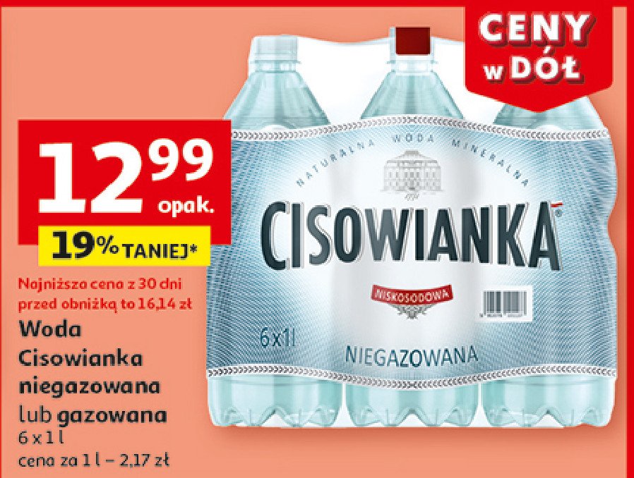 Woda niegazowana Cisowianka promocja w Auchan