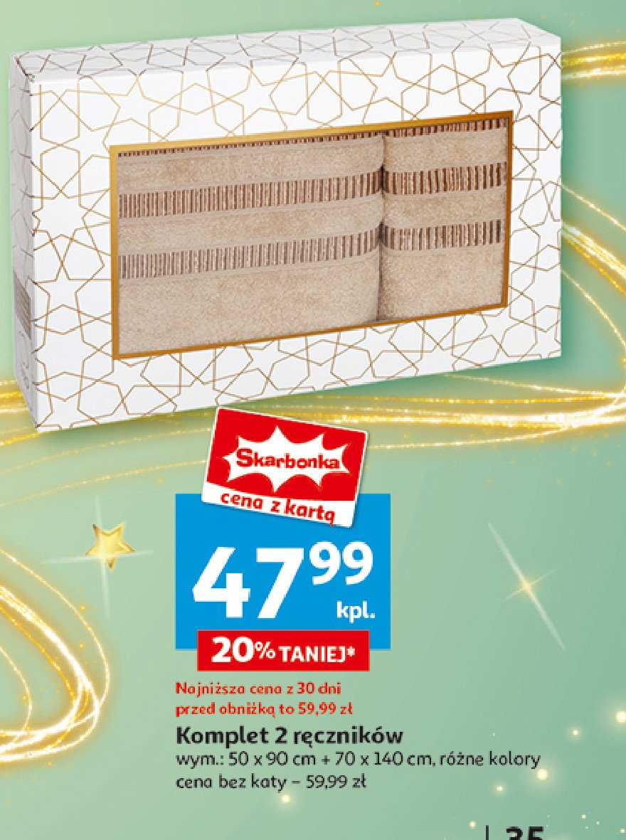 Komplet ręczników 50 x 90 cm + 70 x 140 cm promocja w Auchan