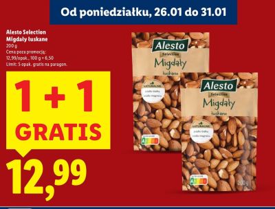 Migdały łuskane Alesto Selection promocja w Lidl