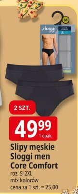 Slipy męskie Sloggi men Core Comfort roz. S-2XL mix kolorów 2 SZT. promocja w Leclerc