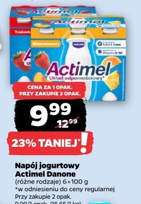 Napój jogurtowy Actimel Danone (różne rodzaje) promocja w Netto