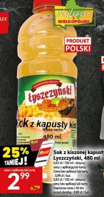 Sok z kiszonej kapusty Łyszczyński promocja w Twój Market