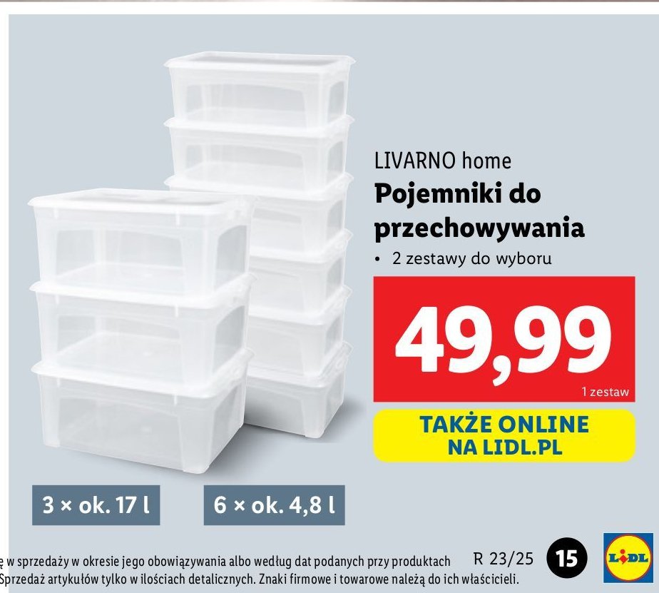 Pojemnik do przechowywania 17 l LIVARNO HOME promocja w Lidl
