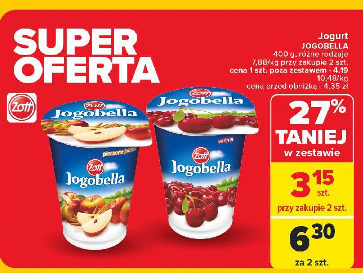 Jogurt wiśnia Jogobella promocja