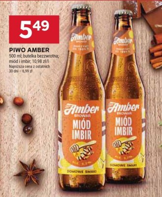 Piwo Amber Miód Imbir promocja w Stokrotka