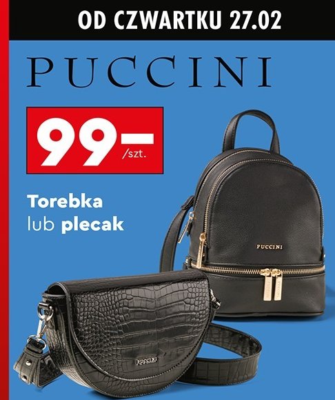 Plecak damski Puccini promocja w Biedronka