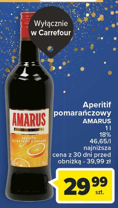 Aperitif pomarańczowy Amarus promocja