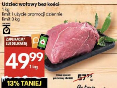 Udziec wołowy promocja w Delikatesy Centrum