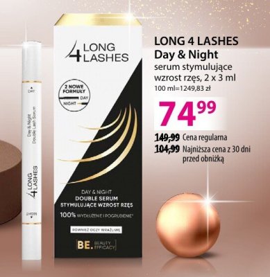 Serum Long 4 Lashes Day & Night serum stymulujące wzrost rzęs, 2 x 3 ml promocja w Hebe