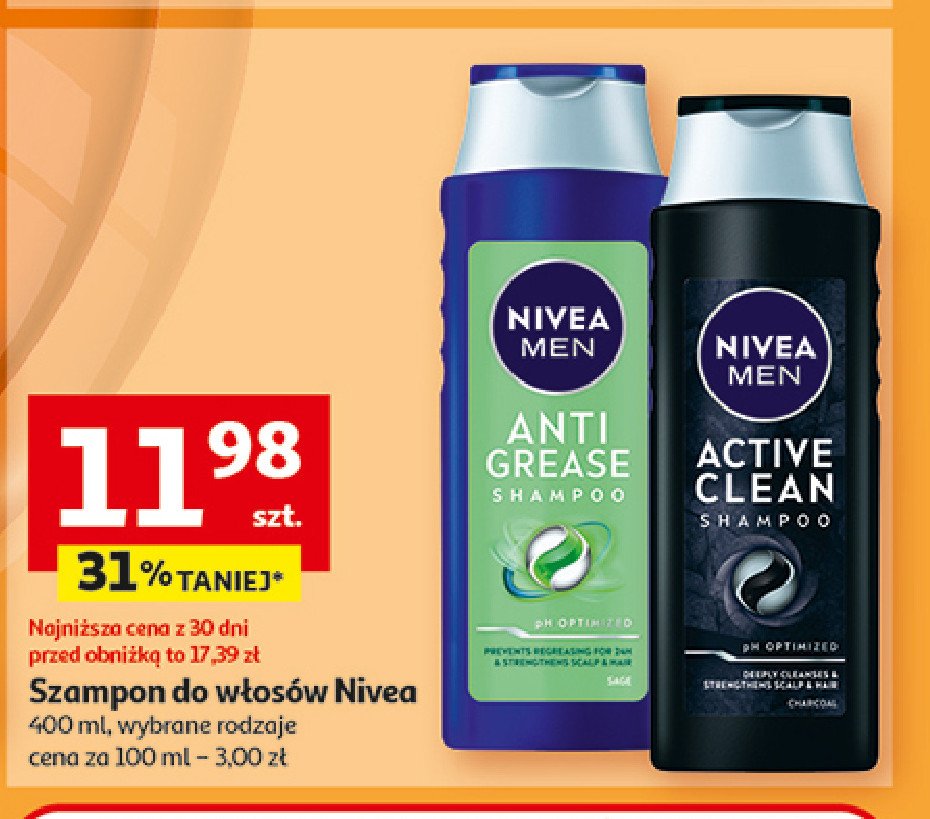 Szampon anti grease Nivea men promocja w Auchan