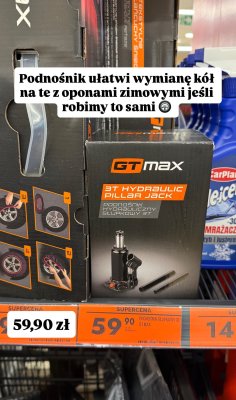 Podnośnik hydrauliczny słupkowy 3T promocja w Biedronka