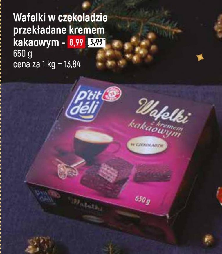 Wafelki z kremem kakaowym Wiodąca marka p'tit deli promocja