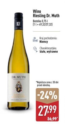 Wino Riesling Dr. Muth promocja w Aldi