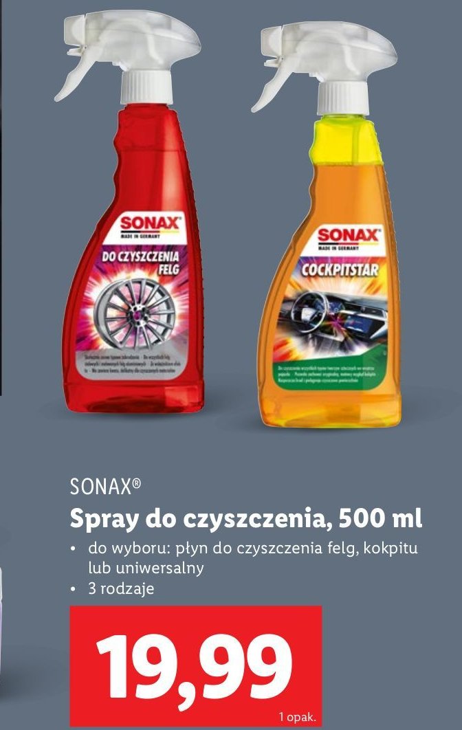 Spray kokpit star Sonax promocja w Lidl