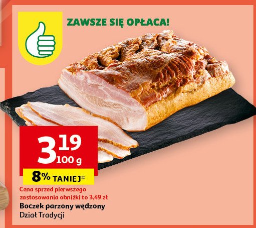 Boczek wędzony parzony Podniesiony kciuk promocja